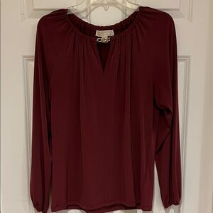 Michael Kors burgundy chain detail top